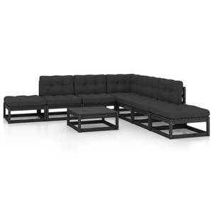 Garten-Lounge-Set (8-teilig) 3009920-2 Anthrazit - Schwarz