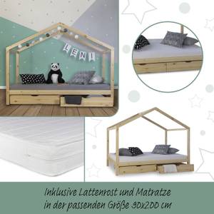 Lit cabane avec coffre de lit 2078 Marron