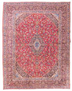 Keshan - 388x295cm Rot - Naturfaser - 295 x 1 x 388 cm