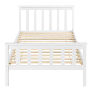 Cadre de Lit Breda en Pin avec Matelas Blanc - Largeur : 98 cm