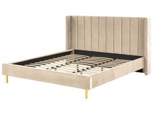 Doppelbett VILLETTE Beige - Schwarz - Breite: 205 cm