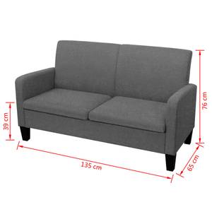 Sofa 3002820-1 Dunkelgrau - Breite: 135 cm