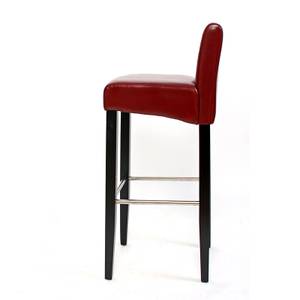 Tabouret de bar N25 (lot de 2) Rouge - Cuir véritable - 44 x 102 x 37 cm