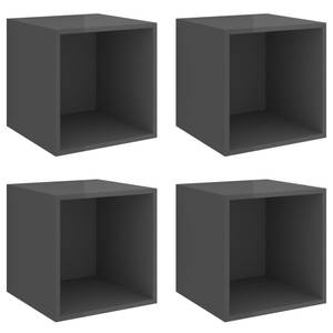 Etagère murale 3008691_3 (lot de 4) Gris brillant - Bois manufacturé - Métal