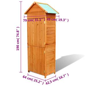 Gartenschrank 41650 Braun - Holzwerkstoff - 43 x 190 x 64 cm