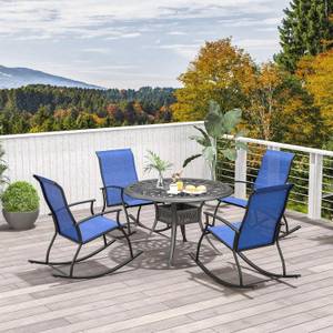 Schaukelstühle ZB33510ZK-4DE (2er Set) Blau - Metall - 68 x 100 x 102 cm