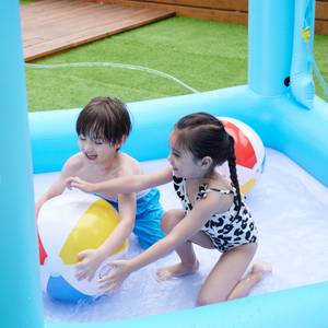 Kinder aufblasbarer Pool TK-48271B-UK/EU Blau - Kunststoff - 209 x 216 x 209 cm