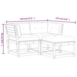 Gartensitzgruppe K6905(3-tlg) Braun - Massivholz - 78 x 73 x 73 cm