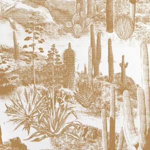 Papier Peint Cactus dans le Désert Beige Beige - Papier - 200 x 250 x 1 cm