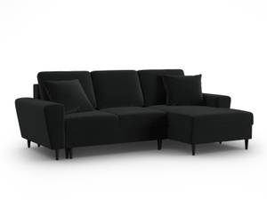 Schlaf-Ecksofa + Box MOGHAN 4 Sitzplätze Schwarz