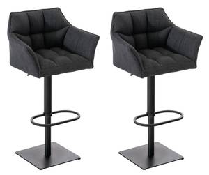 Tabouret de bar Damaso Lot de 2 Gris lava - Noir