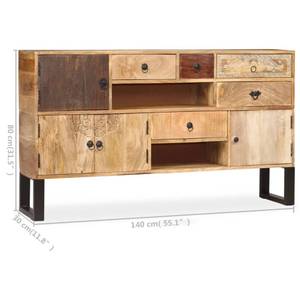 Sideboard 244938 Braun - Holzwerkstoff - Metall - Massivholz - Holzart/Dekor - 140 x 80 x 30 cm