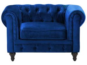 Set de canapés CHESTERFIELD Bleu - Bleu marine - Chêne foncé - 201 x 70 x 75 cm