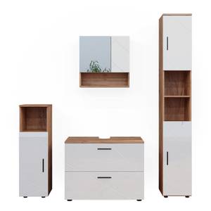 Badmöbel Set Irma 40545 Braun - Weiß - Holzwerkstoff - 80 x 58 x 41 cm