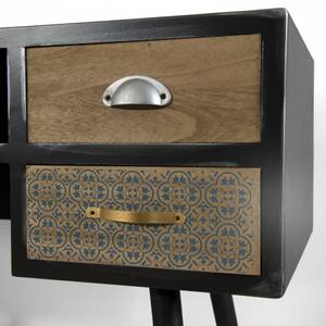 Bureau noir 4 tiroirs motifs pin marron Bois manufacturé - 41 x 77 x 120 cm