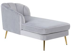 Chaiselongue ALLIER Gold - Grau - Hellgrau - Armlehne davorstehend links - Ecke davorstehend rechts