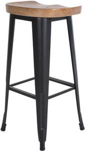 Tabouret de bar Clara Noir - Bois manufacturé - 41 x 80 x 32 cm