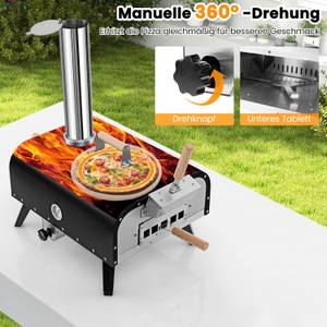 Pizzaofen ZB33956DE Schwarz - Metall - 42 x 70 x 75 cm