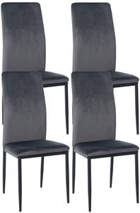 chaise salle à manger Savino Lot de 4 Gris - Fourrure synthétique