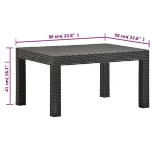 Garten-Lounge-Set Grau - Kunststoff - Polyrattan - 58 x 41 x 58 cm