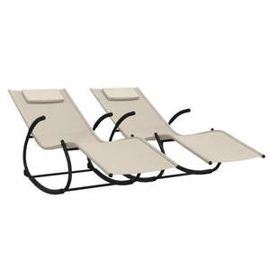 Sonnenliege 2er Set DE448 Weiß - Metall - 61 x 73 x 164 cm