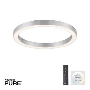 LED Deckenleuchte PURE Lines Round Grau - Metall - 50 x 4 x 50 cm