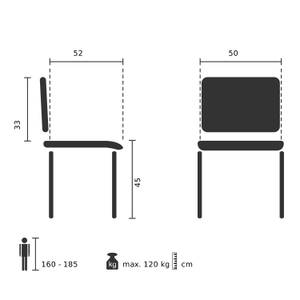 Polsterstuhl TEDIO Weiß - Textil - 55 x 78 x 56 cm