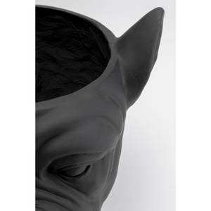 Cache-pot bouledogue noir Noir - Verre - 33 x 38 x 35 cm