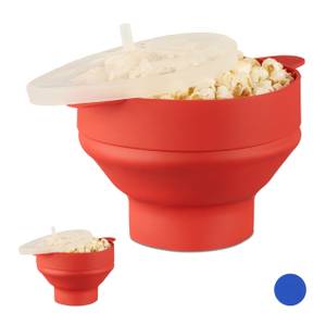 2 x Popcorn Maker Silikon rot Rot - Durchscheinend