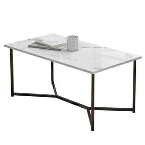 Couchtisch MARBEve Weiß - Holzwerkstoff - Metall - Massivholz - 56 x 46 x 107 cm