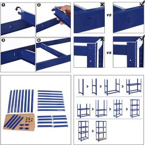 Schwerlastregal Mexico City 2er-Set Blau - Holzwerkstoff - 80 x 160 x 40 cm