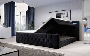 Boxspringbett Gloria Schwarz - Breite: 140 cm - H2