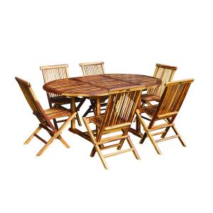 Gartenlounge BALI ( Set 7 ) Braun - Massivholz - 120 x 75 x 120 cm