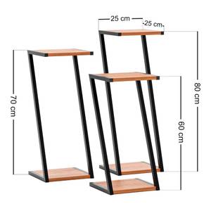 Satztisch Hjartdal 3-tlg. Schwarz - Metall - 25 x 80 x 25 cm