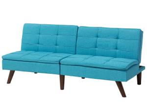 3-Sitzer Sofa RONNE Blau - Eiche Dunkel - Türkis