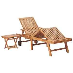 Sonnenliege (2er Set) 3051437 Braun - Massivholz - Holzart/Dekor - 60 x 35 x 195 cm