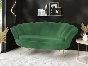 2-Sitzer Samt Muschel Sofa Cara Gold - Grün