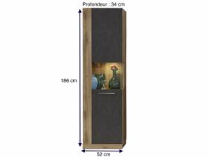 Meuble vitrine GAMMA Marron - Bois manufacturé - 52 x 186 x 34 cm