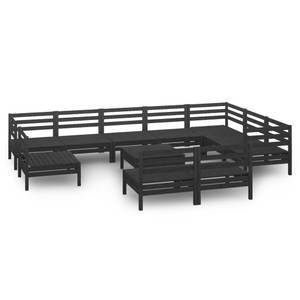 Garten-Lounge-Set Schwarz - Massivholz - Holzart/Dekor - 64 x 29 x 64 cm