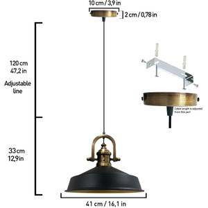 Pendelleuchte Asletl Vintage Lampe Schwarz