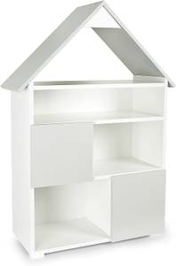 PETIT CHALET blanc et gris Blanc - Bois manufacturé - 32 x 117 x 80 cm