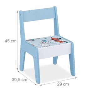 Kindersitzgruppe mit 2 Stühlen Schwarz - Blau - Weiß - Holzwerkstoff - 60 x 47 x 60 cm