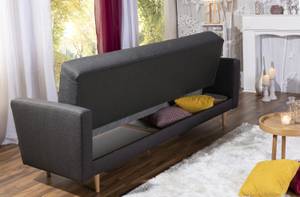 Jesper Sofa 3-Sitzer mit Bettfunktion Grau - Textil - Holz teilmassiv - 224 x 84 x 82 cm