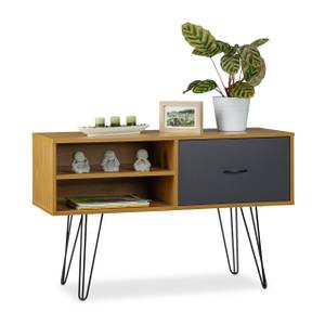 Sideboard Retro Design Schwarz - Braun - Grau - Holzwerkstoff - Metall - 100 x 62 x 38 cm