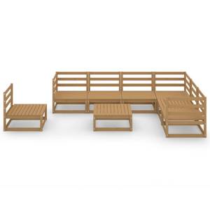 Salon de jardin (lot de 8) 3009826-1 Marron - Bois massif - Bois/Imitation - 70 x 30 x 70 cm