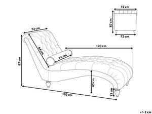 Chaiselongue MURET Burgunderrot - Eiche Dunkel - Rot