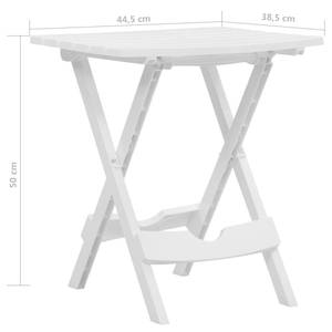 Table pliable de jardin Blanc - Matière plastique - 39 x 50 x 45 cm