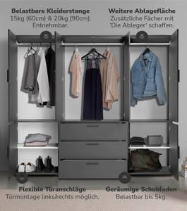 Kleiderschrank Der Grenzenlose II Anthrazit - 4