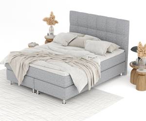 Boxspringbett Elisio Grau - Breite: 180 cm