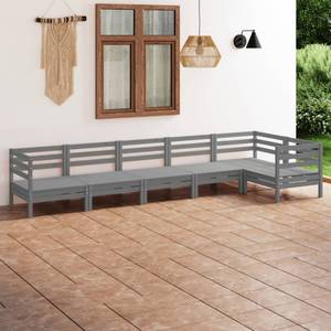 Garten-Lounge-Set Grau - Massivholz - Holzart/Dekor - 64 x 63 x 64 cm